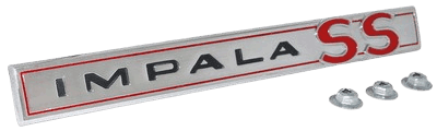 New 1964 Impala SS Glove Box Emblem.