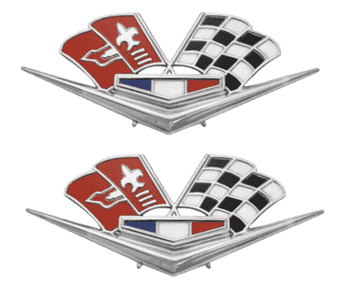 New 1962-63 Impala Cross-Flag Emblem for 