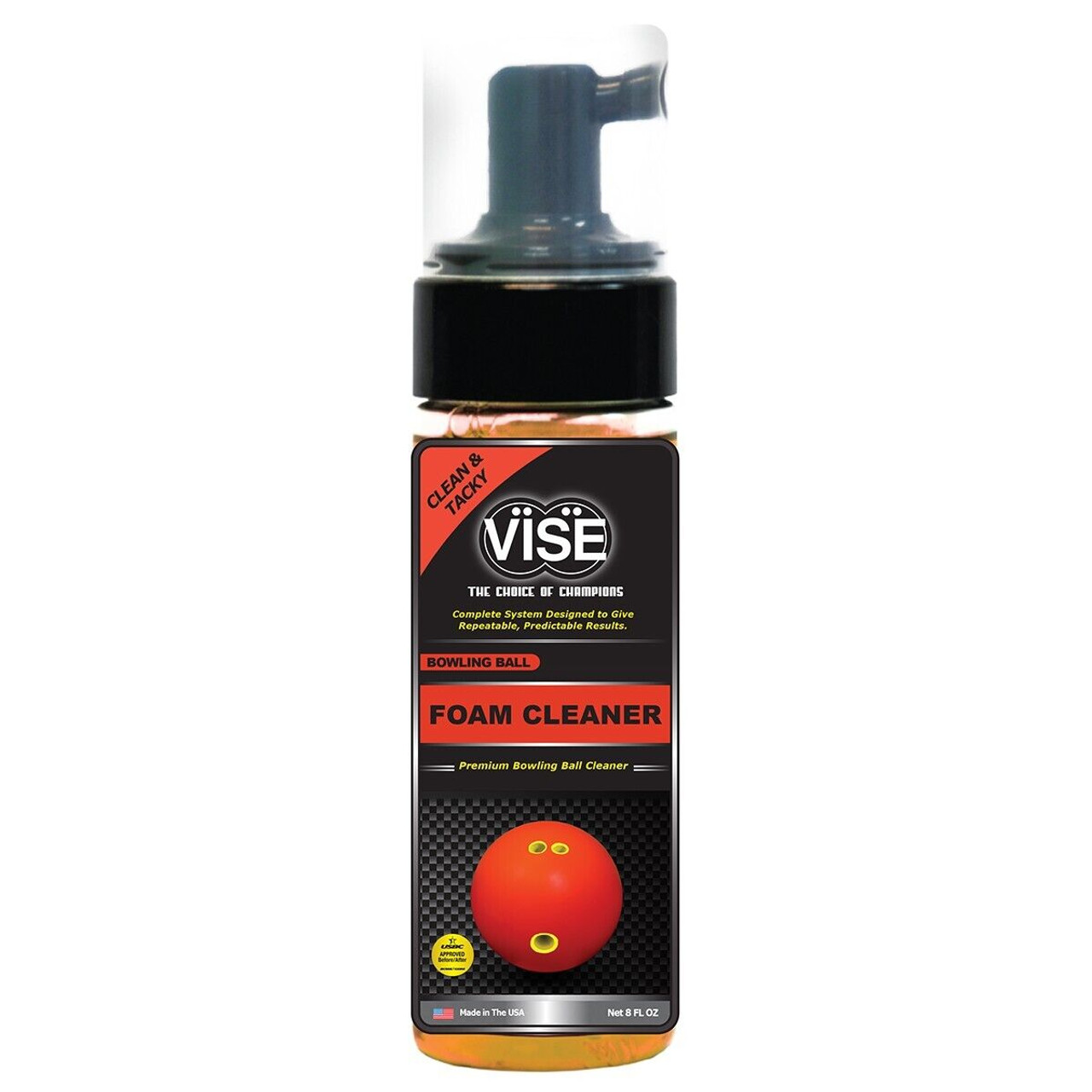 Vise Foaming Bowling Ball Cleaner 8 Oz Bottle   Vise Foaming  55773.1661651413 