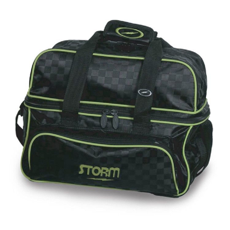 Storm 2 Ball Deluxe Tote Checkered Black/Lime Bowling Bag