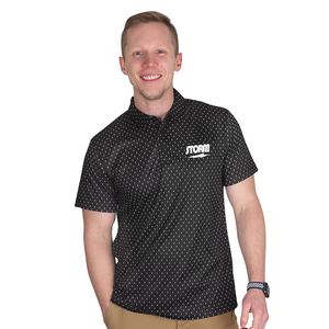 Storm Lightning Black Polo Bowling Shirt Storm Lightning Black Polo Bowling Shirt