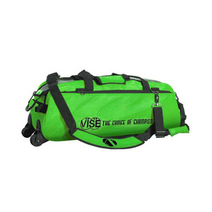 Vise 3 Ball Clear Top Tote Roller Green Bowling Bag Vise 3 Ball Clear Top Tote Roller Green Bowling Bag