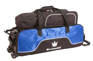 Brunswick Crown Black/Blue 3 Ball Tote With Shoe Bag Brunswick Crown Black/Blue 3 Ball Tote With Shoe Bag