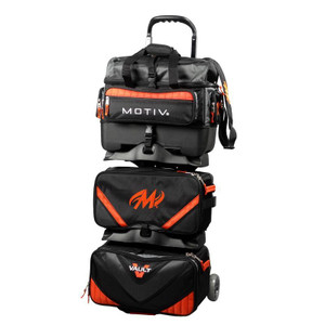 Motiv Vault Black/Orange 6 Ball Roller Bowling Bag Motiv Vault Black/Orange 6 Ball Roller Bowling Bag