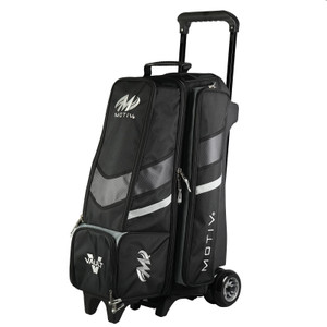 Motiv Vault Black/Silver Inline 4 Ball Roller Bowling Bag Motiv Vault Black/Silver Inline 4 Ball Roller Bowling Bag