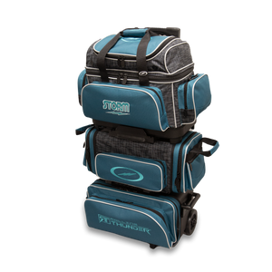 Storm Rolling Thunder Steel Blue/Black 6 Ball Roller Bowling Bag Storm Rolling Thunder Steel Blue/Black 6 Ball Roller Bowling Bag