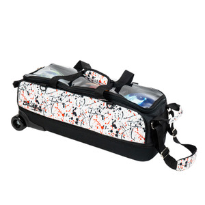 KR Strikeforce Fast Dye Sub White/Black/Red Splash 3 Ball Tote Bowling Bag