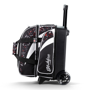 KR Strikeforce Cruiser Double Roller Bowling Bag Black/Red/White Splash