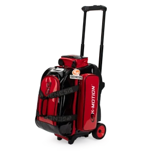 Genesis Sleek Gloss Black/Red 2 Ball Roller Bowling Bag