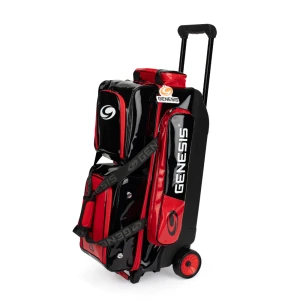 Genesis Sleek Gloss Red/Black 3 Ball Roller Bowling Bag