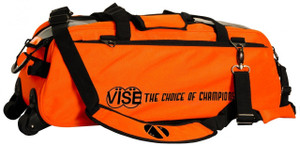 Vise 3 Ball Clear Top Tote Roller Orange Bowling Bag Vise 3 Ball Clear Top Tote Roller Orange Bowling Bag