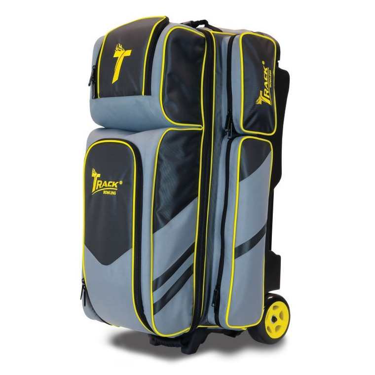 Track Select Grey/Yellow 3 Ball Roller Bowling Bag