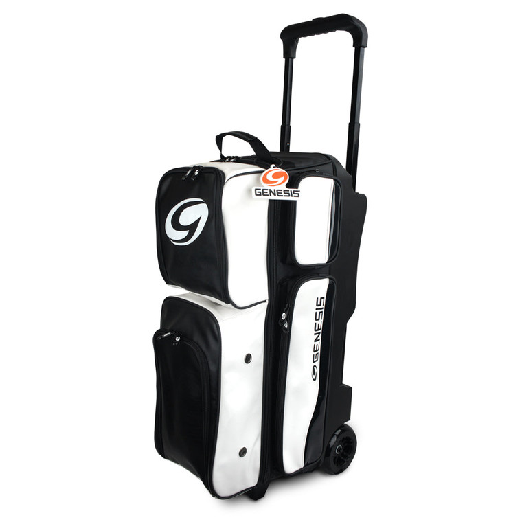 Genesis Carbon White/Black 3 Ball Roller Bowling Bag