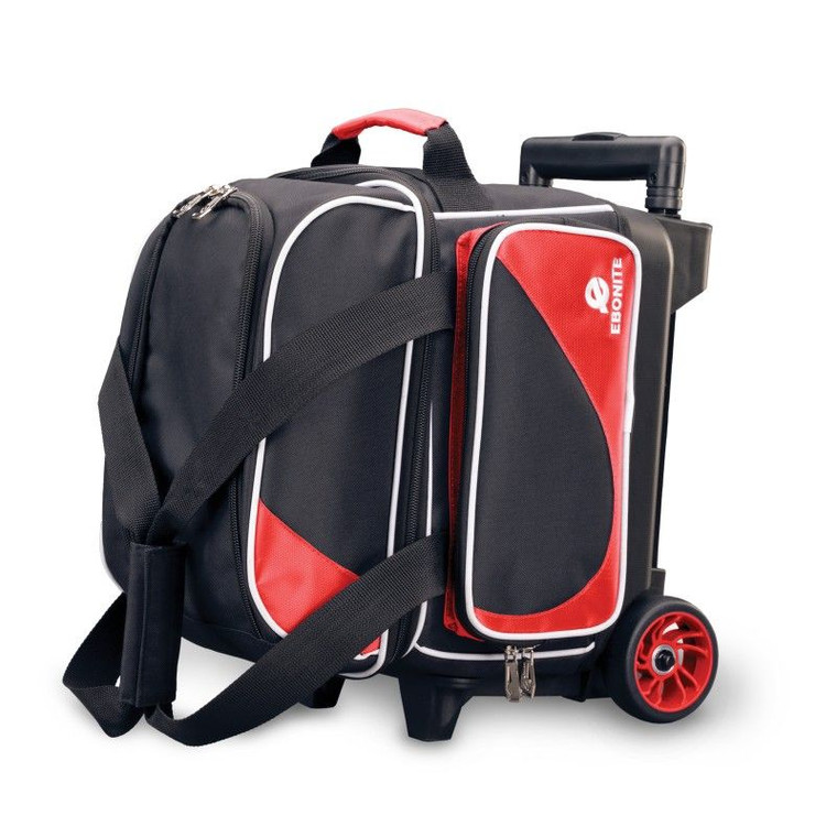 Ebonite Transport 1 Ball Roller Bowling Bag Black/Red