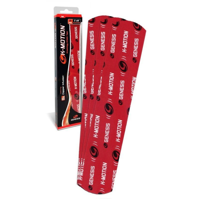 Genesis Bowling K-Motion Kinesiology Tape 20 Piece Pre-cut Pack Red