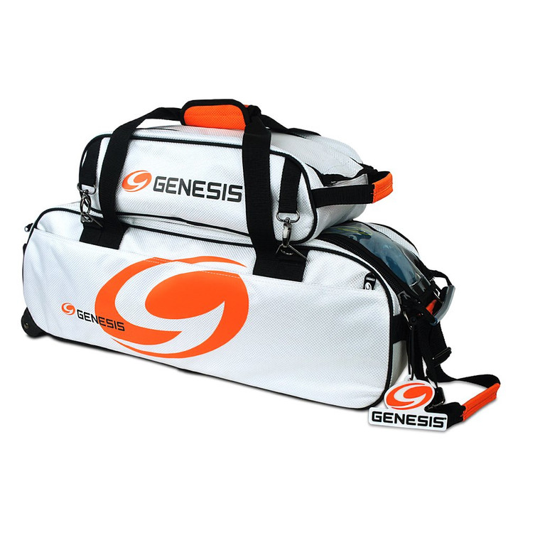 Genesis Sport 3 Ball Tote Bowling Bag With Shoe Bag White