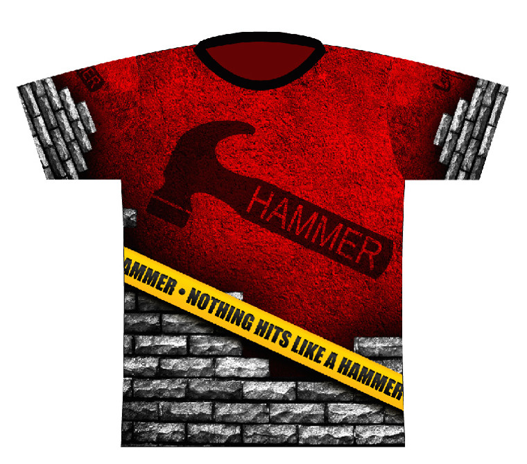 Logo Infusion Hammer Caution Tape Dye-Sub Bowling Shirt Jersey