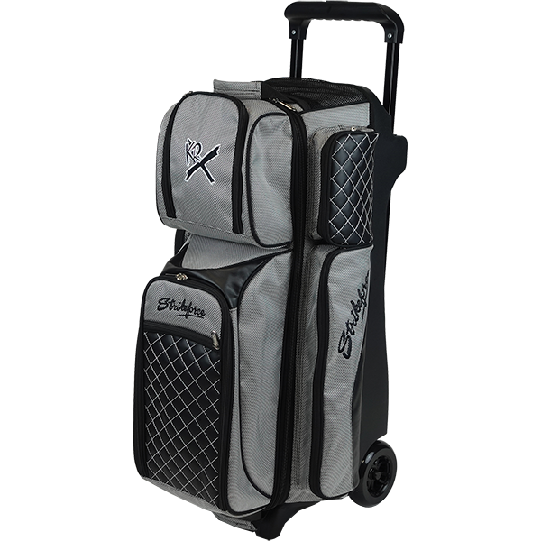 KR Strikeforce Royal Flush Triple Roller Bowling Bag Silver