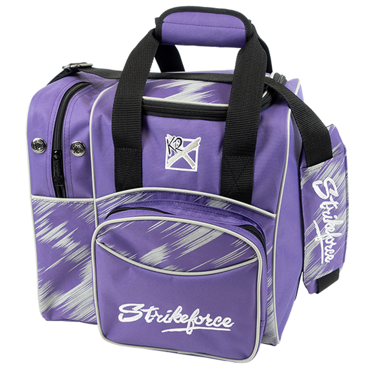 KR Strikeforce Flexx Single Tote Bowling Bag Purple/Silver Scratch