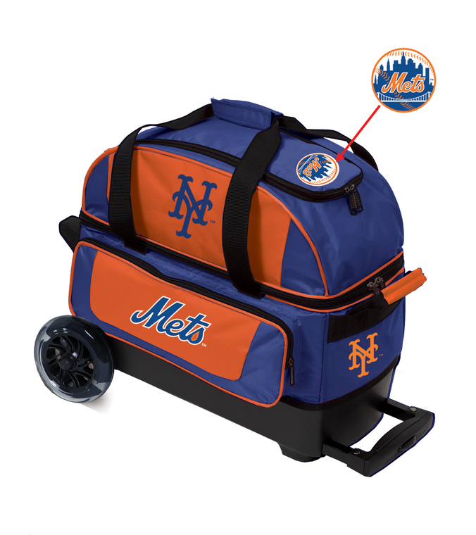 KR Strikeforce MLB New York Mets 2 Ball Roller Bowling Bag