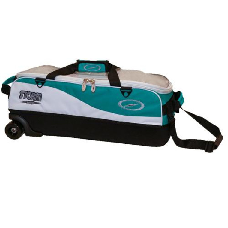 Storm 3 Ball Travel Tote Pro Bowling Bag Teal/White