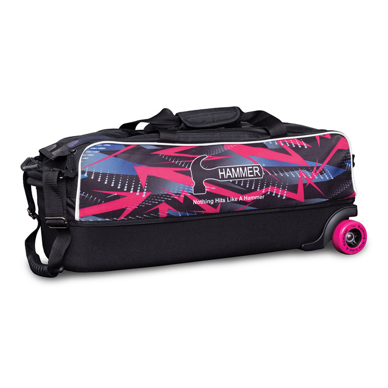 Hammer Dye Sublimated Pink Arrows 3 Ball Tote Bowling Bag