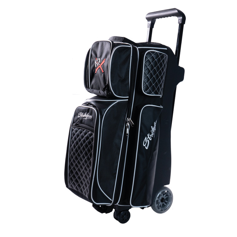 KR Strikeforce Royal Flush 360 Swivel Triple Roller Black Bowling Bag