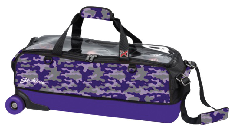 KR Strikeforce Fast Dye Sub Purple Camo 3 Ball Tote Bowling Bag