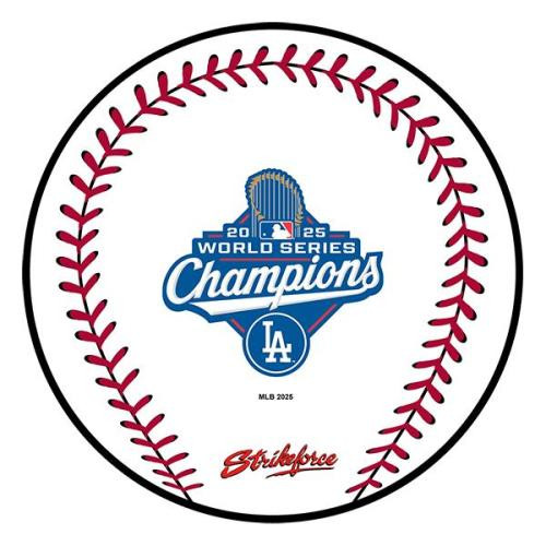 KR Strikeforce MLB Los Angeles Dodgers World Series Round Rubber Bowling Shammy