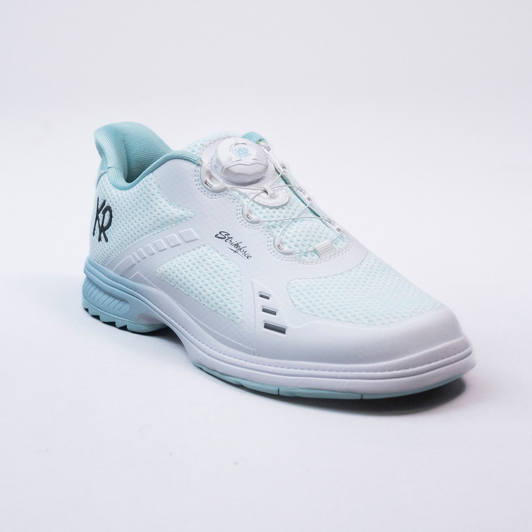 KR Strikeforce Lady Jet White/Teal Womens Right Handed Wide Width Bowling Shoes