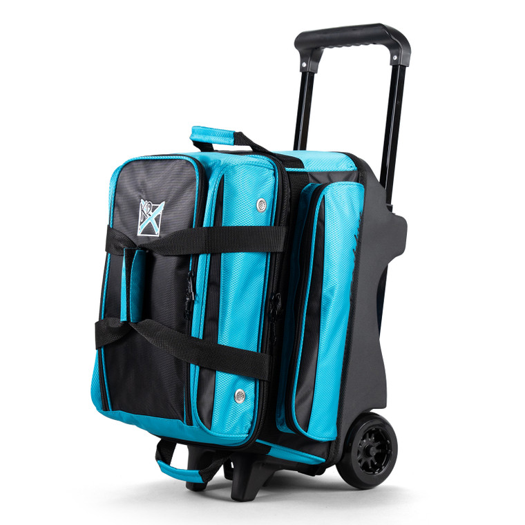KR Strikeforce Konvoy Double Roller Bowling Bag Black/Caribbean Blue