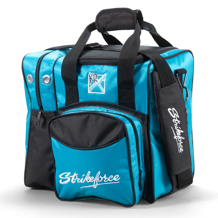 KR Strikeforce Flexx Single Tote Bowling Bag Caribbean Blue/Black