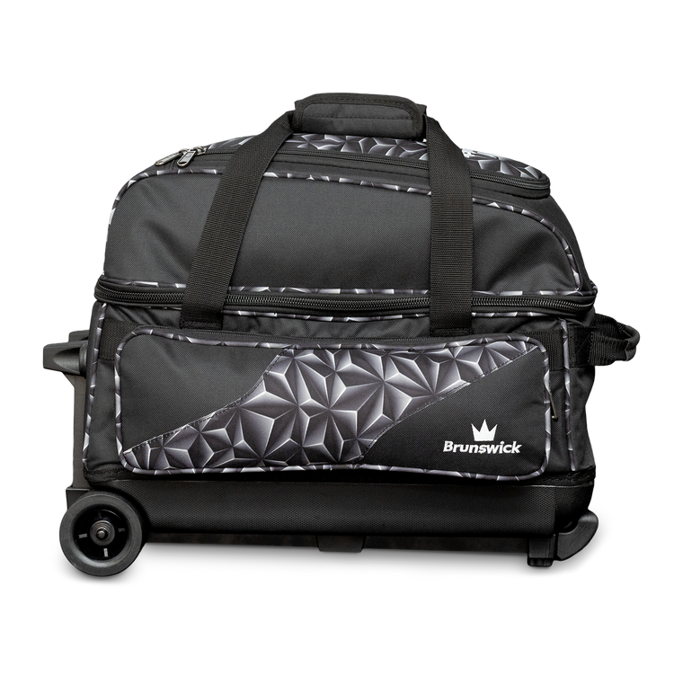 Brunswick Zone Double Ball Roller Bowling Bag Black Prism