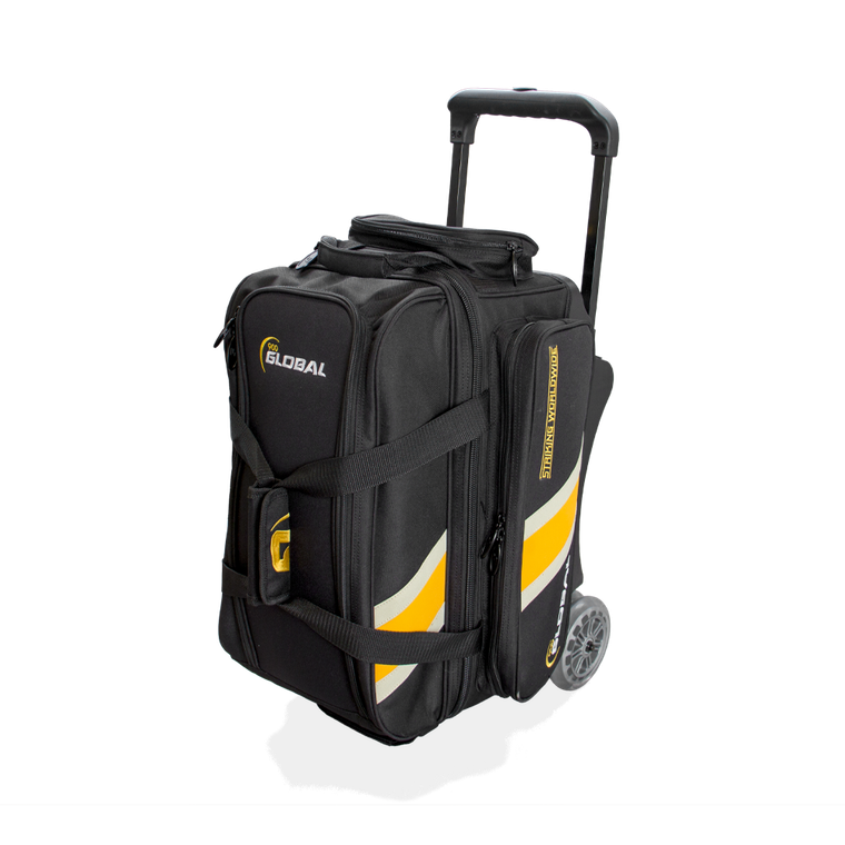 900 Global Black/Gold Deluxe 2 Ball Roller Bowling Bag