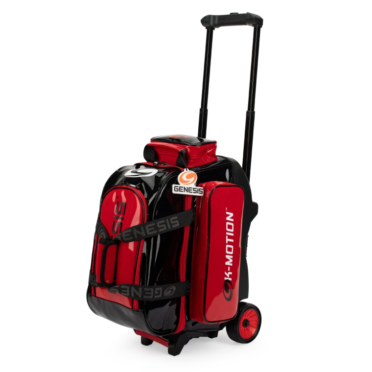 Genesis Sleek Gloss Black/Red 2 Ball Roller Bowling Bag