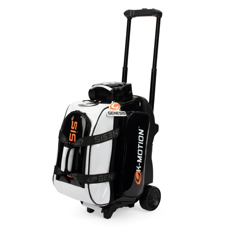 Genesis Sleek Gloss White/Black 2 Ball Roller Bowling Bag