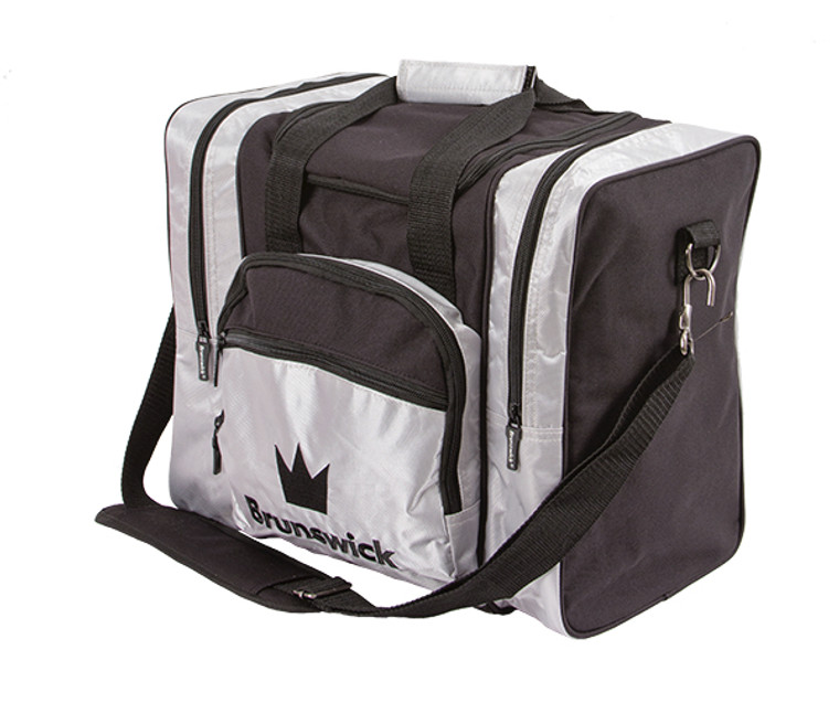 Brunswick Edge Black/Silver Single Tote Bowling Bag