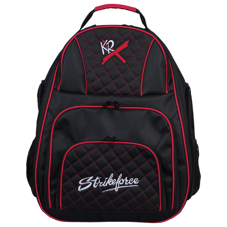 KR Strikeforce Royal Flush Deuce 2 Ball Tote Backpack Bowling Bag Black/Red