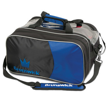 Brunswick Edge 2 Ball Tote With Pouch Bowling Bag Blue