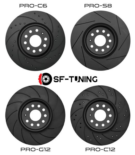 Performance discs | Fronts | 345mm dia | Vented For S4 S5 B8, A6 C7, Q5 8R, Macan 2.0