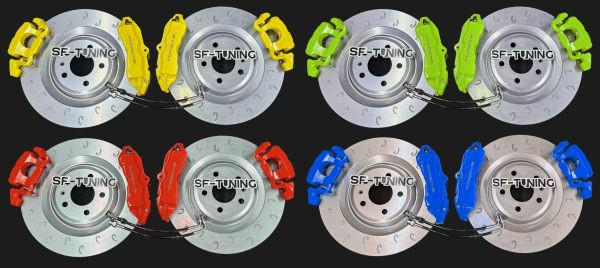 Twin Rear Big Brake Kit Porsche 4pot Calipers for AWD VAG cars MK5 R32 MK6R Golf S3 8P 356mm discs (Alloy wheel bearing housing)