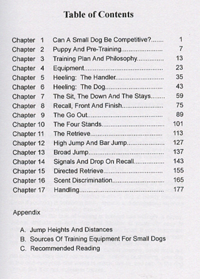 Competitive Obedience Training for the Small Dog by Janet Larsen