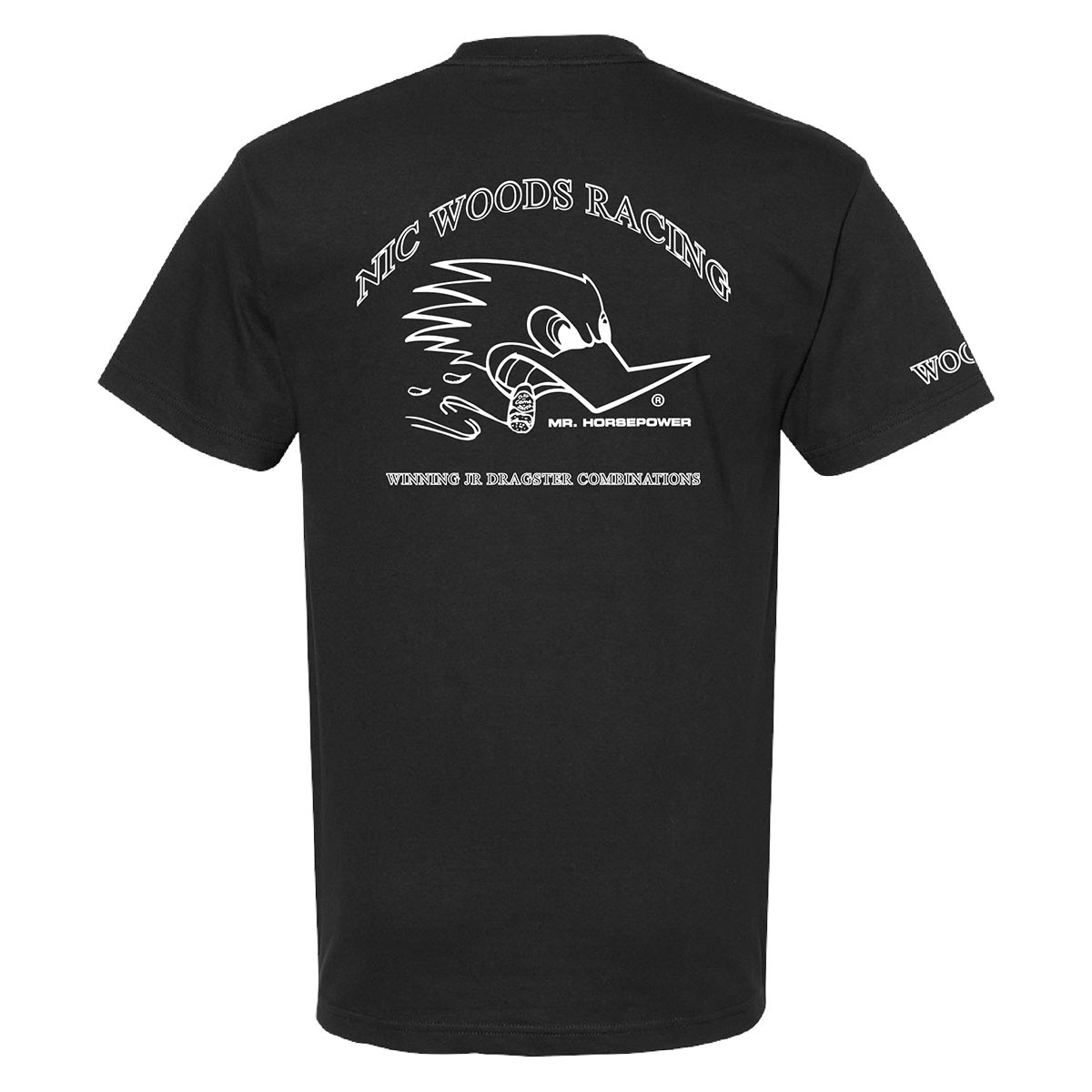 Nic Woods Racing Black & White Logo T-Shirt - Mr. Horsepower