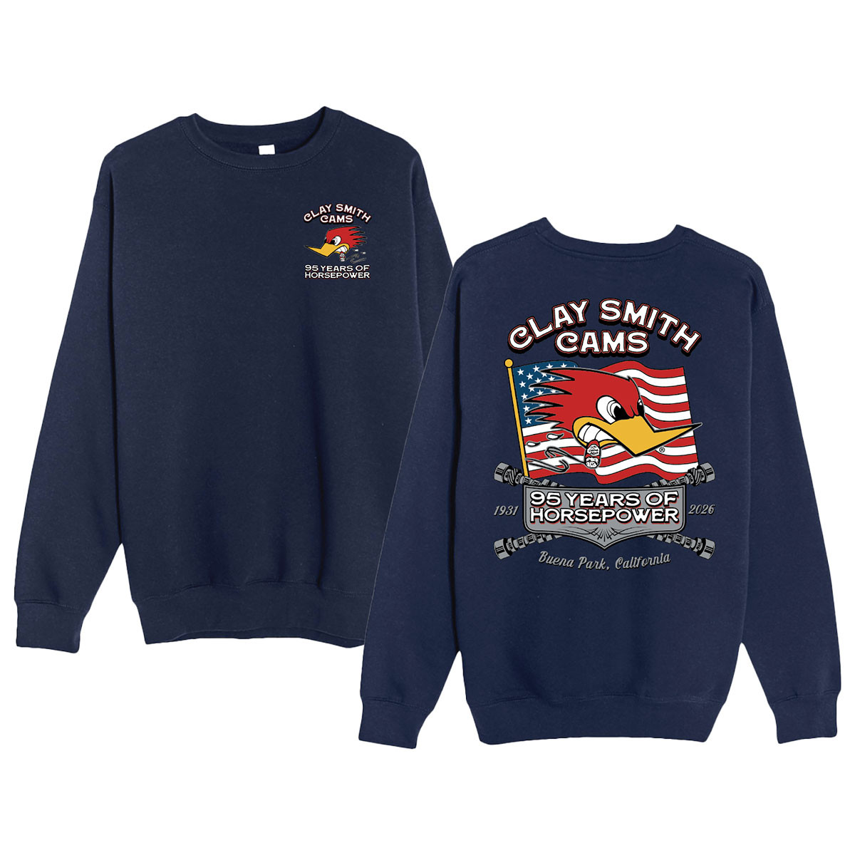 95 Years of Horsepower Navy Blue Anniversary Crewneck Sweatshirt