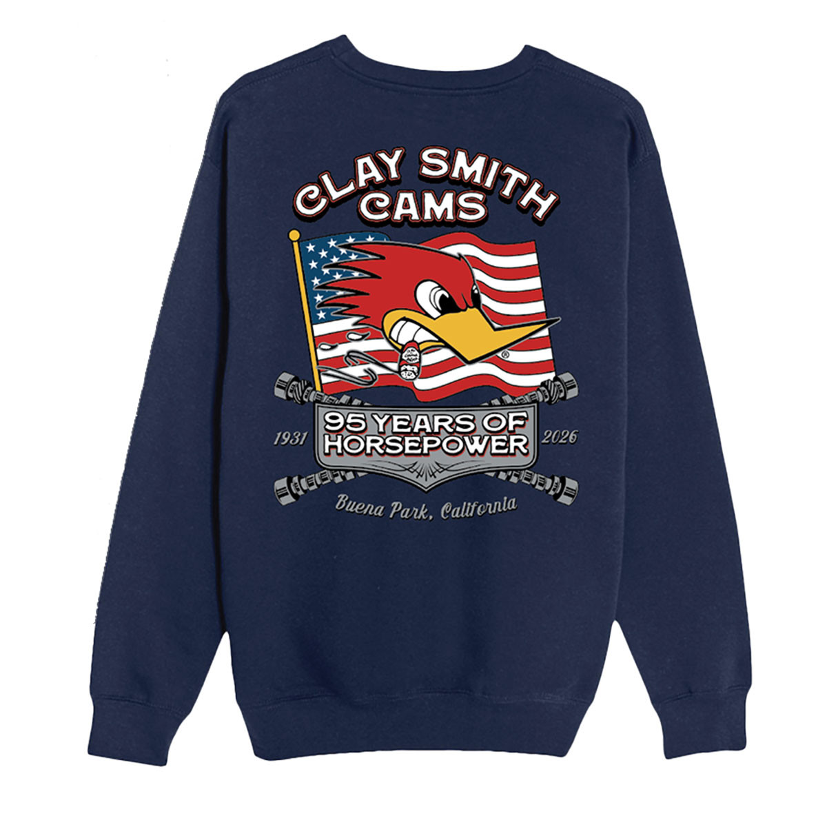 95 Years of Horsepower Navy Blue Anniversary Crewneck Sweatshirt