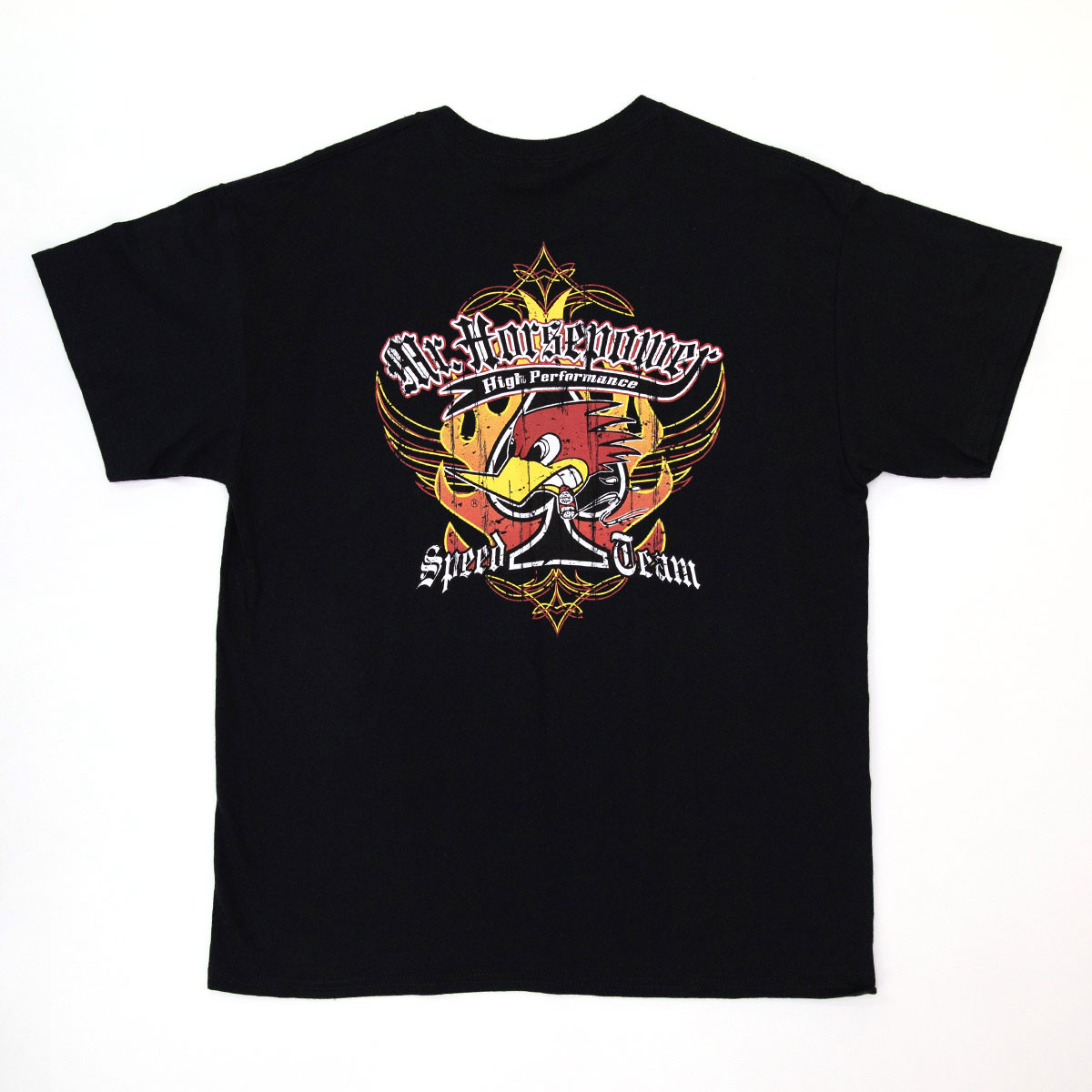 Mr. Horsepower Speed Team Black T-Shirt - Flaming Spade Rockabilly