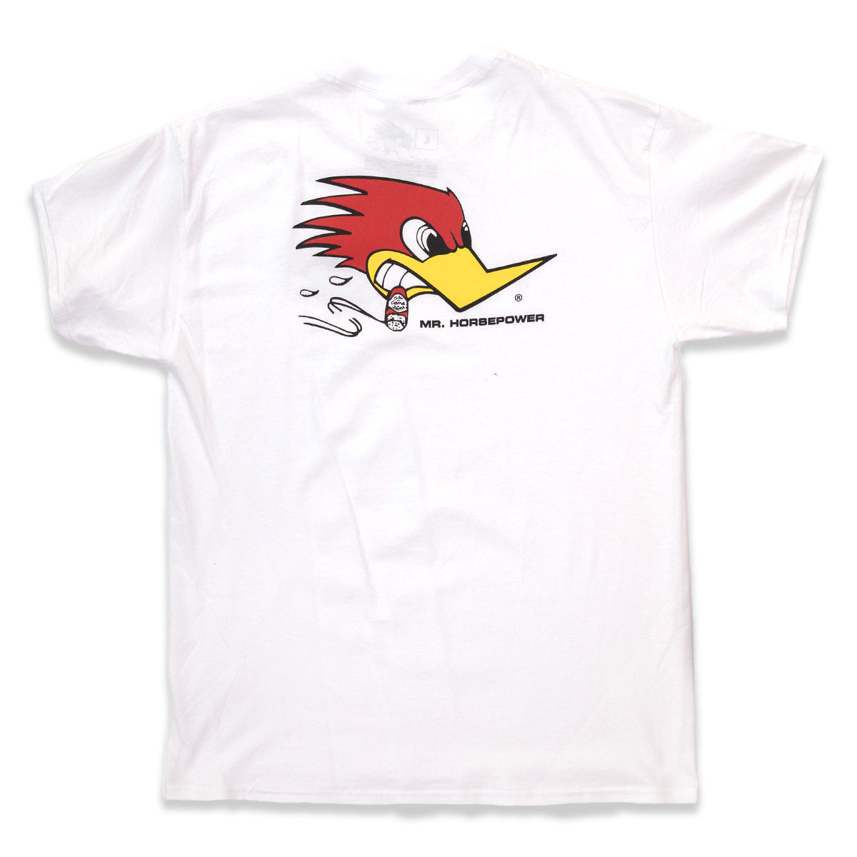 Traditional Mr. Horsepower Logo White T-Shirt - Cigar-Chomping