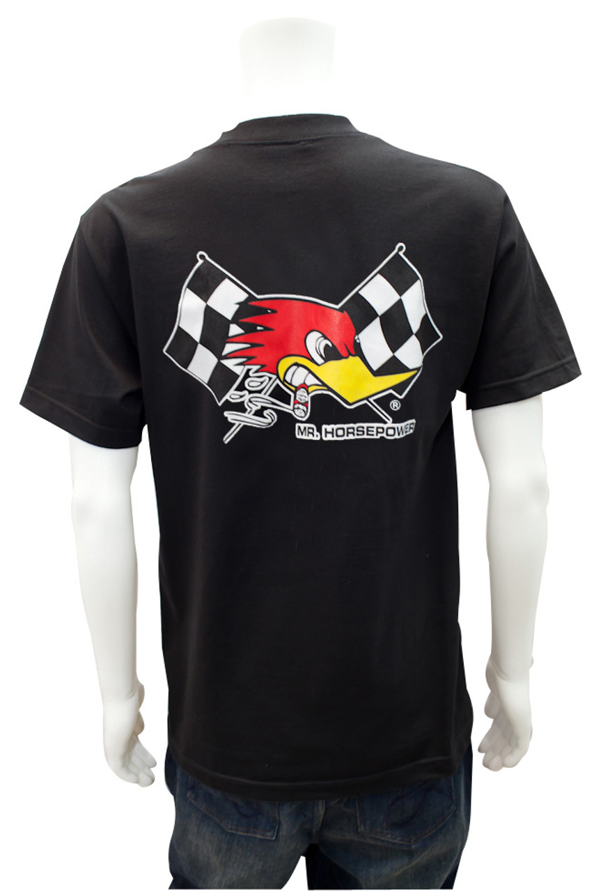 Mr. Horsepower Checkered Flag Black T-Shirt