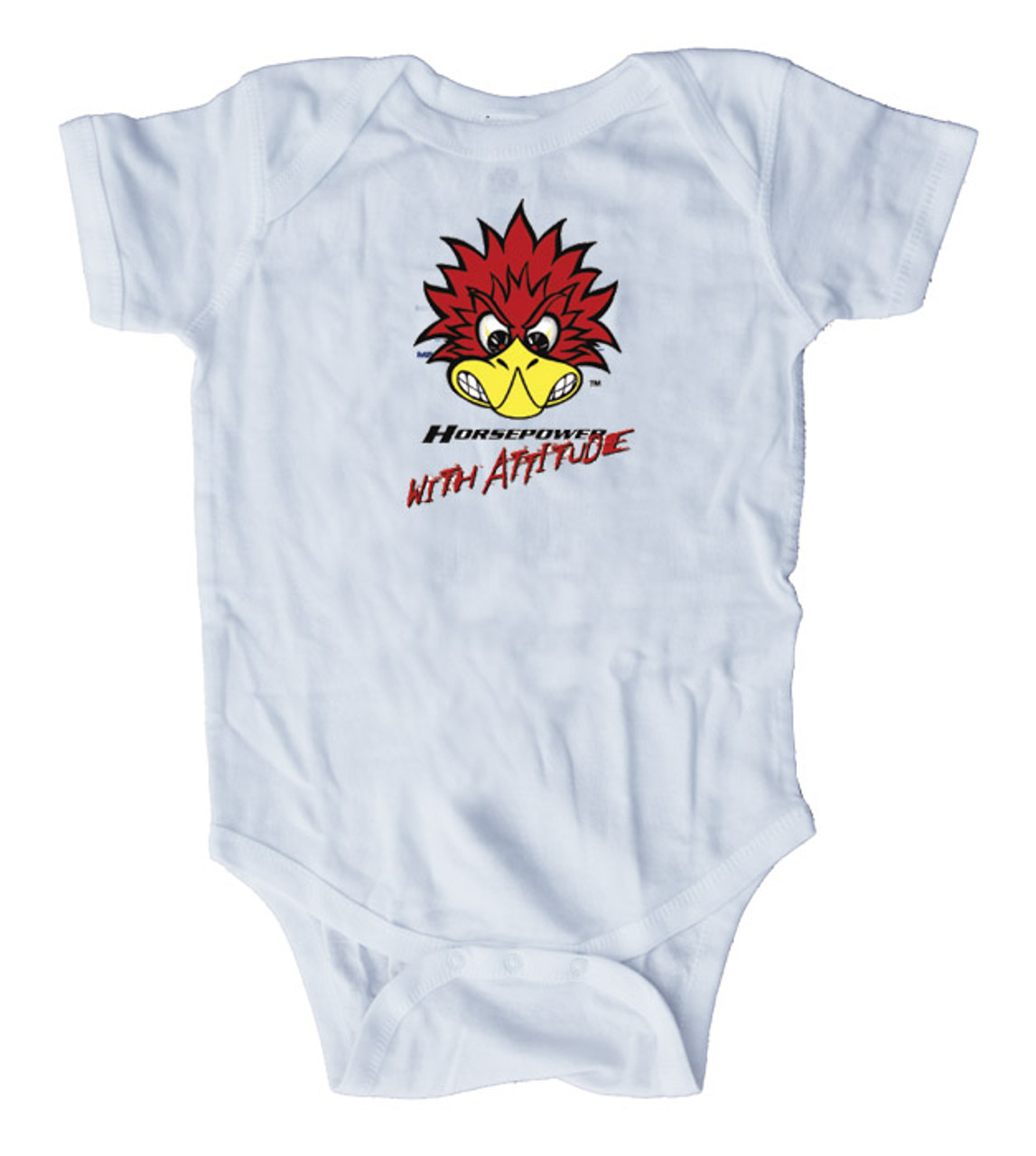 Mr Horsepower White With Attitude Baby Romper