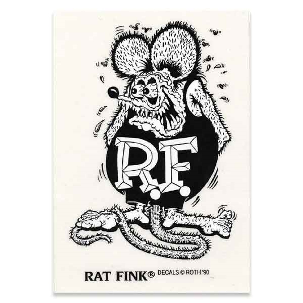 Rat Fink Sticker - Large - Black & White